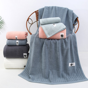 Strictly selected yueminghe factory wholesale plain pure cotton bath towel household soft absorbent thick large bath towel textile