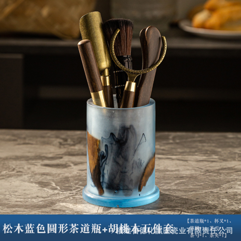 Ceremonia del té seis caballeros set kung fu accesorios de té suministros de almacenamiento de taza de té almohadilla herramientas de preparación de té adornos de mesa de té