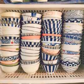 日式饭碗家用米饭碗陶瓷碗5.25英寸吃饭瓷碗高温吃饭小碗防烫批发