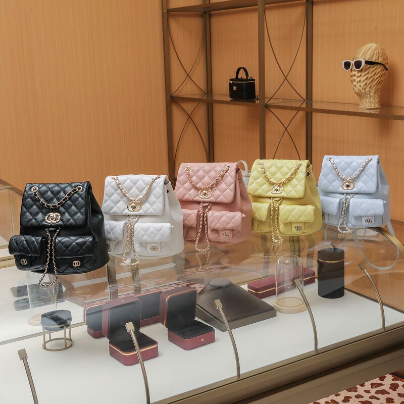 Genuine Leather High-End Genuine Leather Caviar Small Fragrance Black Quilted Backpack Women's 2025 New Mini Backpack