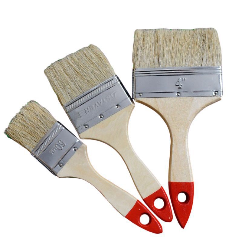 Cepillo de pintura Cepillo de pelo marrón Cepillo de melena de cerdo Cepillo de melena de mango de madera completo Cepillo de placa Cepillo de cerda Cepillo de cerda Cepillo de madera