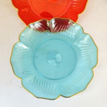 金边圆果盘花边果盘 2元货源两元店货源批发