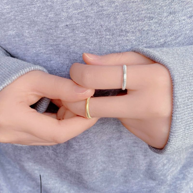 925 Sterling Silver Material Geometric, Stripe, Spiral Stripe Pattern 18K Gold Plated Silver Plated 925 Sterling Silver Geometric Stripe Spiral Stripe Wide Band Rings Open Rings Rings