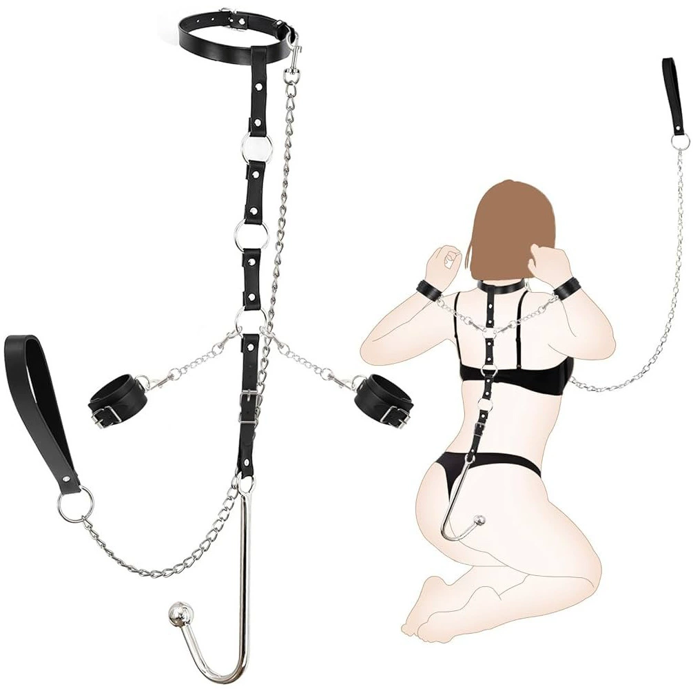 BDSM европейские и американские секс-игрушки, воротник, тяга цепь из металла из нержавеющей стали, анальный крюк, анальный крюк, анальная пробка, секс