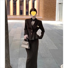 法式复古风西装套装高级轻奢收腰外套包臀半身裙套装女秋冬