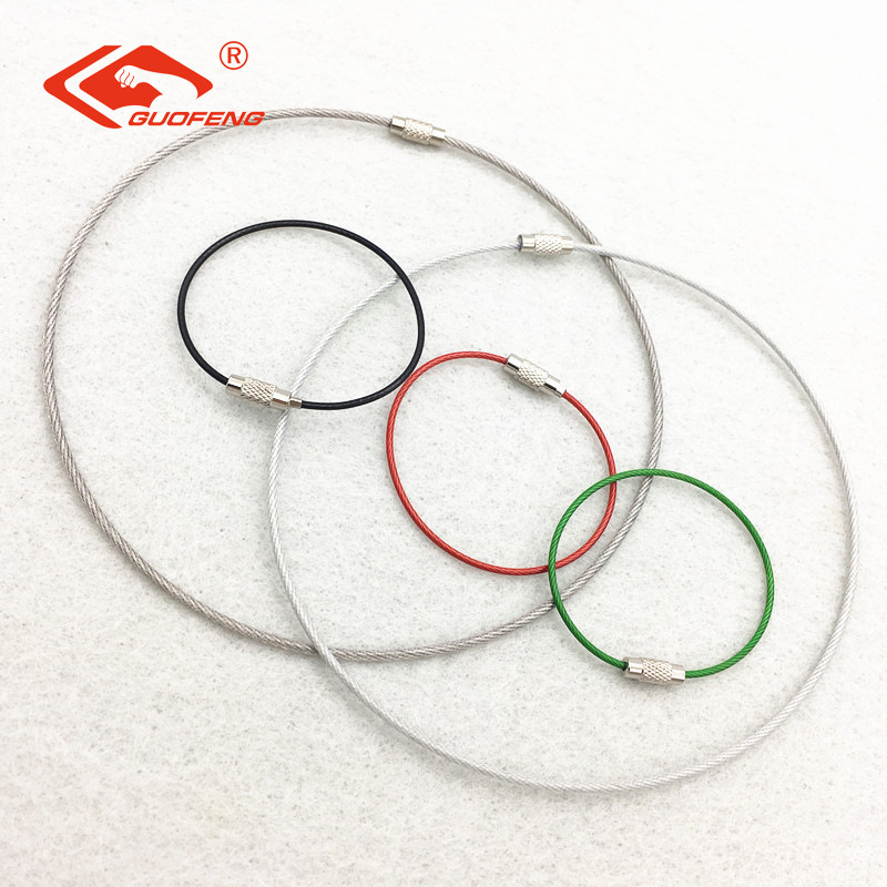 Acero inoxidable 304 anillo de etiqueta colgante llavero de color PVC empaquetado anillo de alambre de etiqueta de equipaje