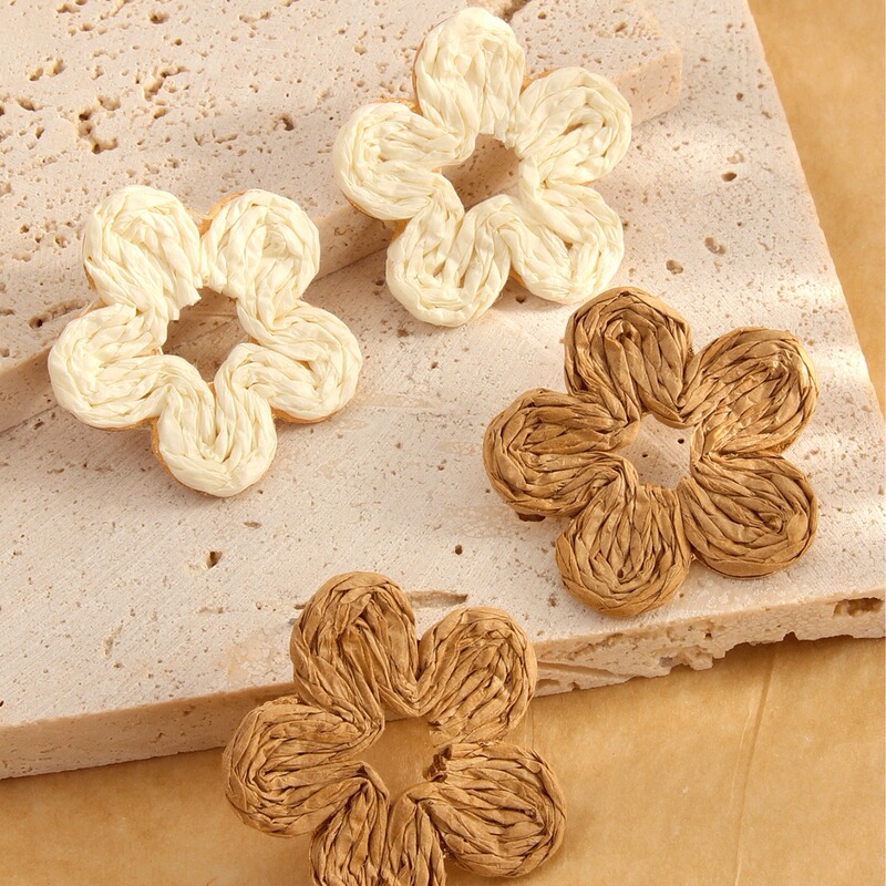 Amazon New Bohemian Fashion · Distinctive Flower Ear Stud Rafi Grass Braided Earrings Vintage Earrings