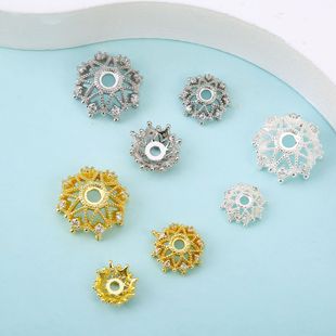 Snowflake zircon new five-pointed star accessories loose beads spacer beads diy jewelry semi-finished products jewelry making gold platinum/k