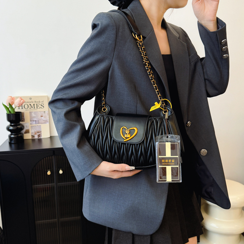 Otoño y invierno nueva bolsa de hombro de gran capacidad bolso de cadena de diamante para mujeres 2024 nuevo bolso de mano simple de alta calidad