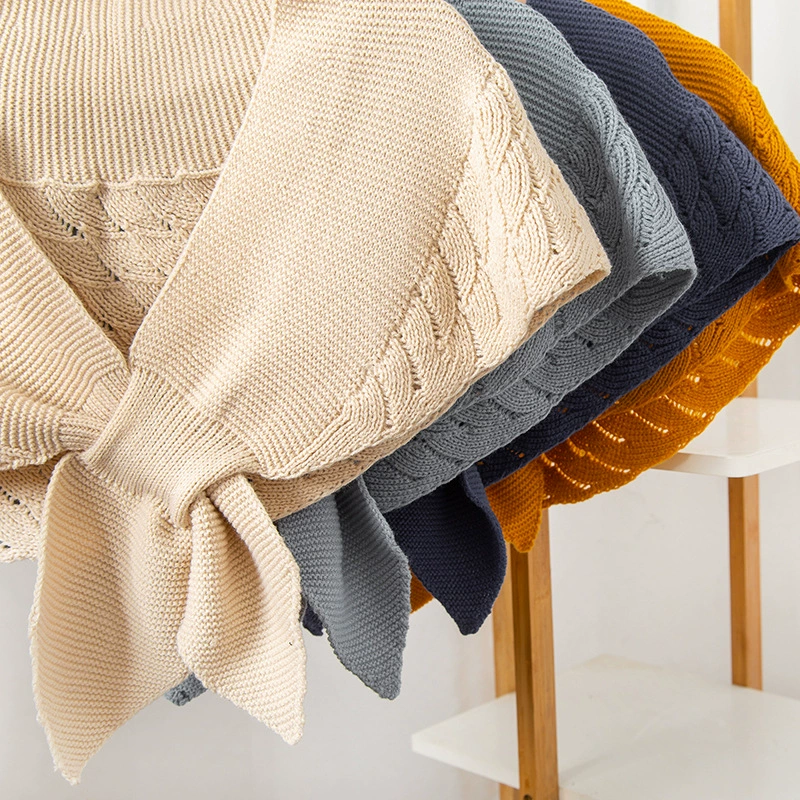 Knitted cloak, Korean style knitted shawl, soft acrylic/wool blend, 63 cm, multiple colors