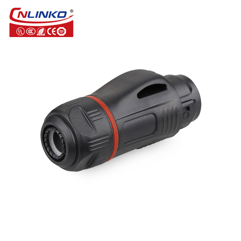 Lingke BD-24 Round Plastic Locking 3-Core Waterproof Connector: Male and Female Power Plug & Socket