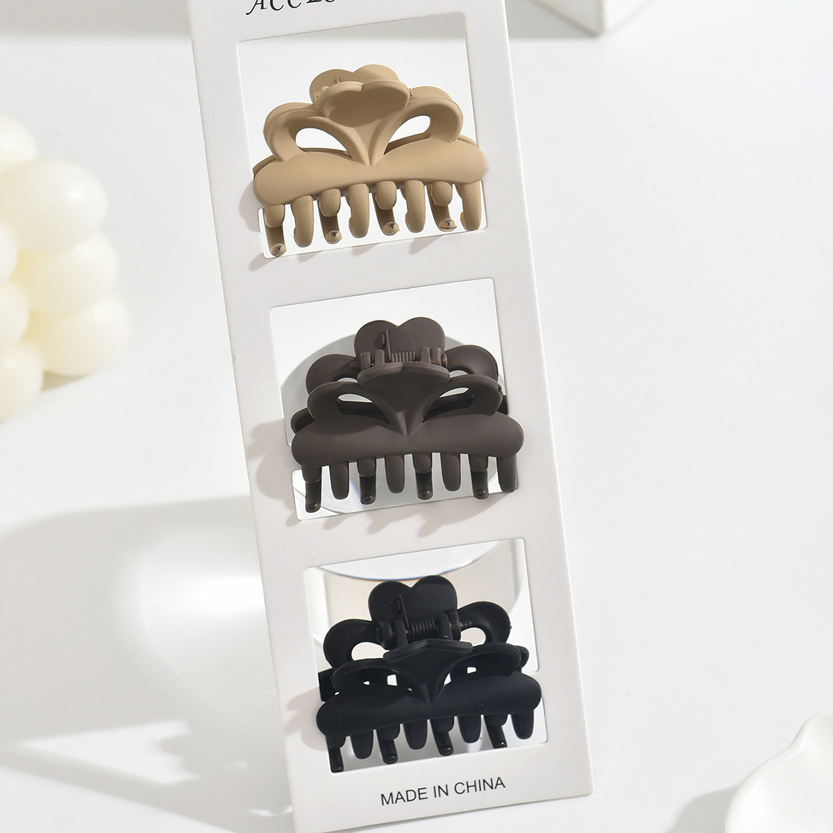 Doble fila de dientes clip de cabello medio clip de cabello de plástico esmaltado para mujeres cabeza trasera clip de cabello adornamiento clip de cabello 4.5CM