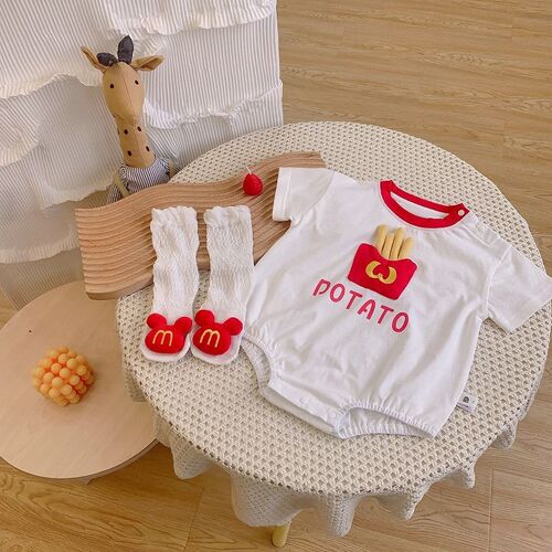 Baby clothes summer set diaper cover thin newborn boy onesie ultra cute 100th day full moon summer tunic