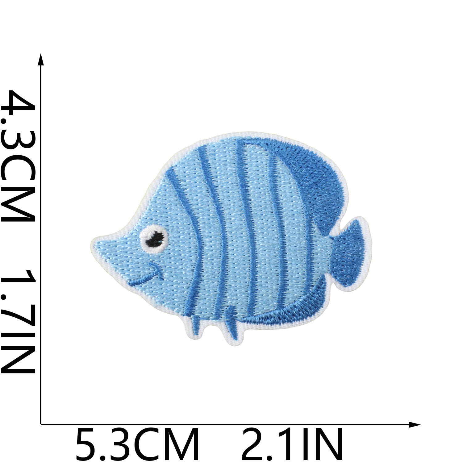 Pequeño pez de color bordado pegatinas de tela mar fiesta pegatinas de parche de sellas adorables decoración de computadora bordado sellas de sublimación caliente