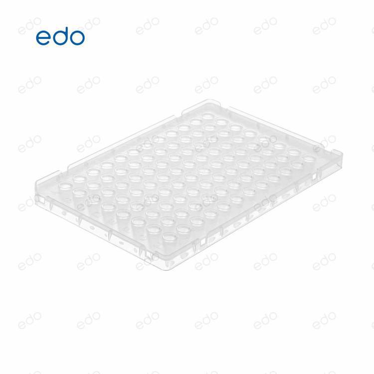 EDO 0.1mL 96孔PCR板-半裙边，透明（适配Roche）,10块/包,5包/箱