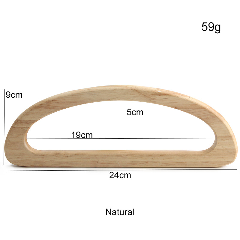 Transfronterizos exclusivos para bolsas de aire nacionales ranuradas en forma de D, mano de madera semicircular, mano de madera sólida, mano de madera DIY de alta calidad image 20