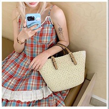 批发时尚百搭女士草编包夏季出游单肩包韩版大容量托特包包女批发