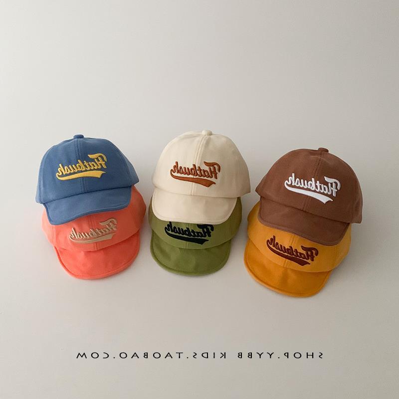 Baby Hat Spring and Autumn Style Fashion Alphabet Embroidered Soft Brim Duck Bill Hat for Infants and Toddlers Unisex Baseball Cap Trendy