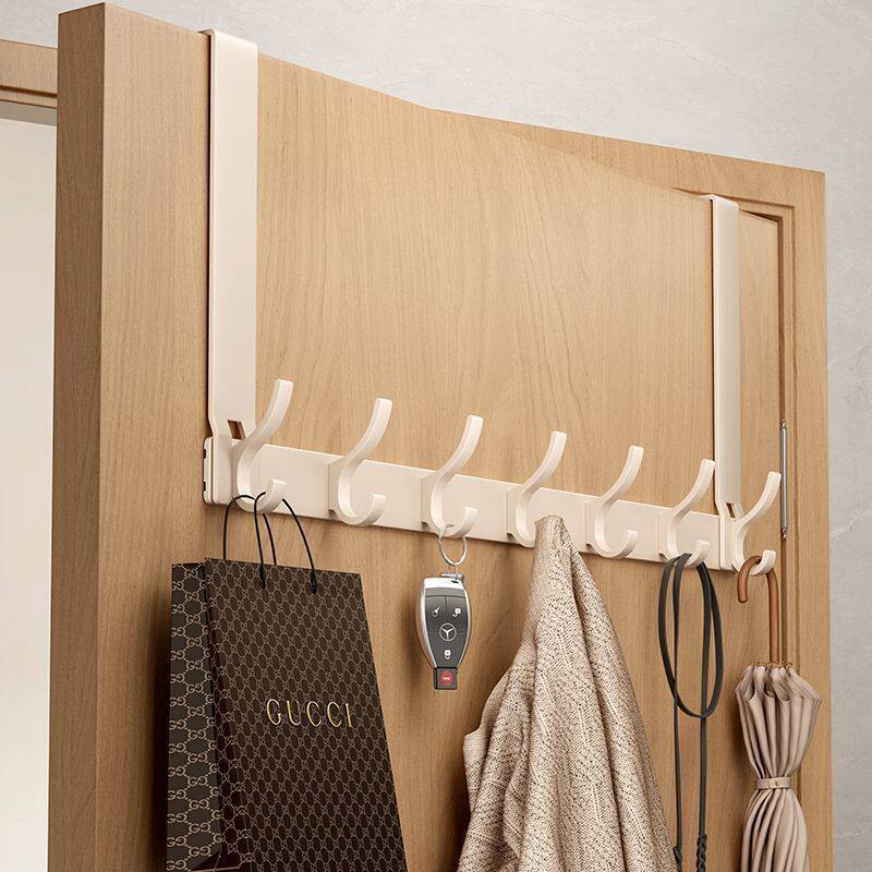 Over-The-Door Hook Hanger, No-Drill Door Rack, Clothes Hook, Behind-The-Door Clothes Organizer Rack for Bedroom