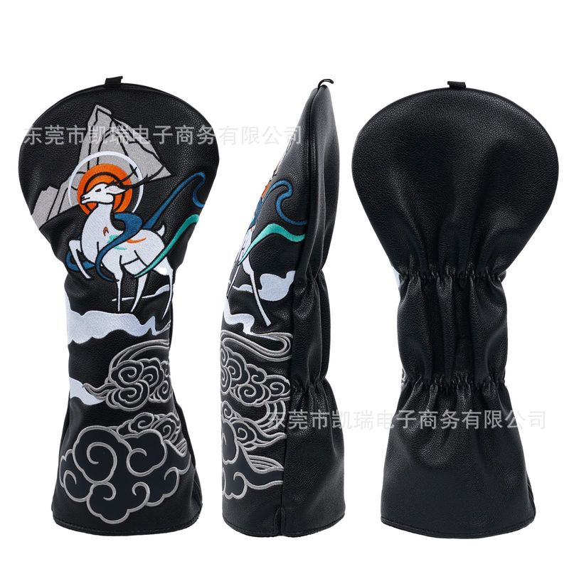 工場スポットゴルフキャップカバーGolf Headcover中国風京劇九色鹿ゴルフクラブカバー|undefined