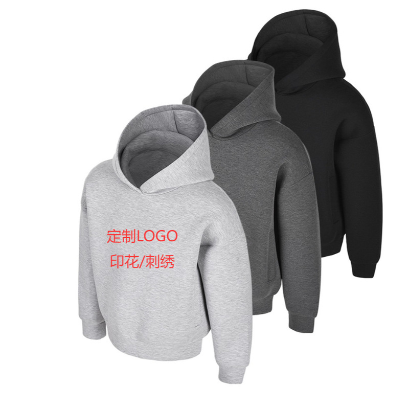Short Warm Hooded Sweatshirt American Style 360g Heavy Sweatshirt Men's Spring & Fall Trendy Brand Loose Top Men's Style