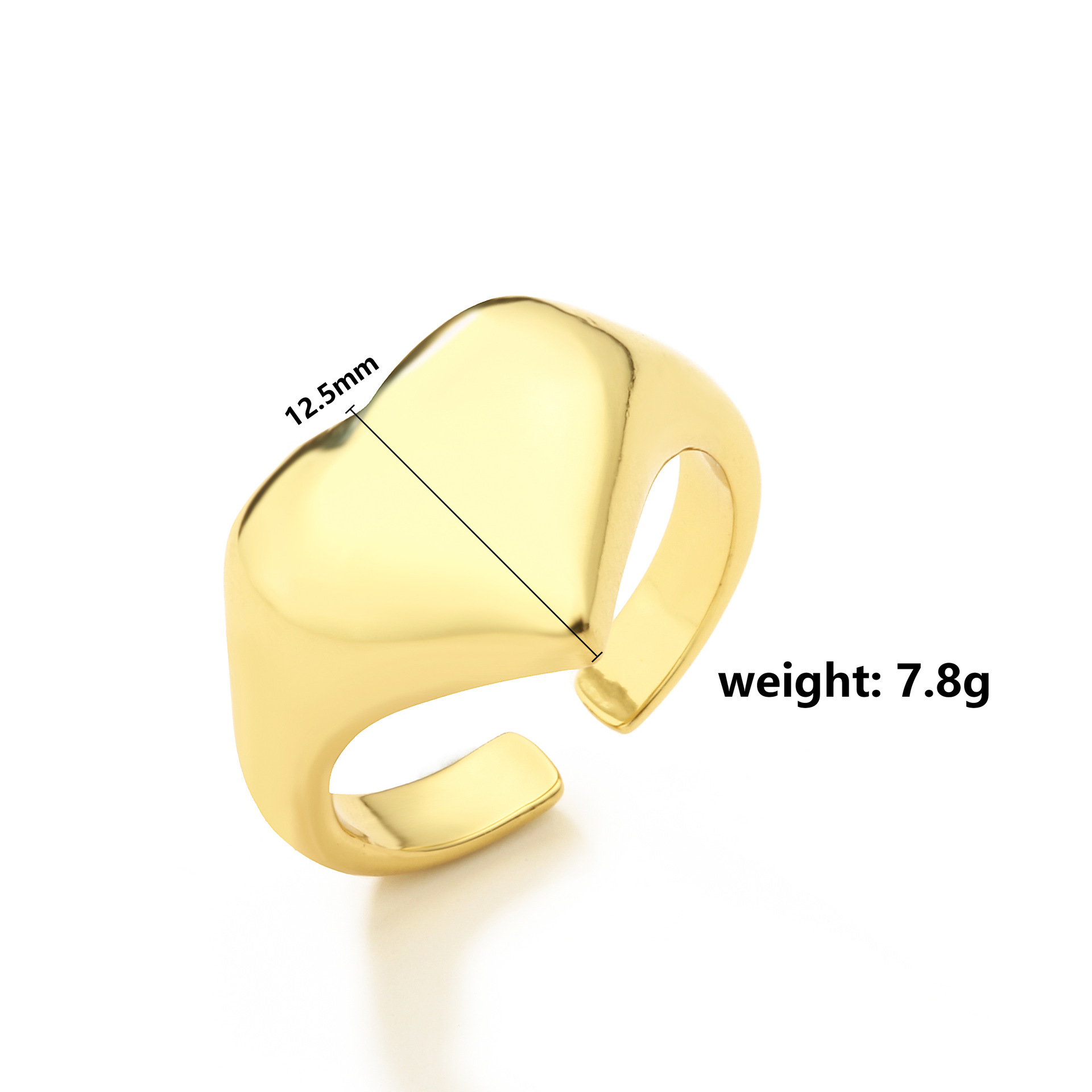 Daily Occasion Simple Style Star Leaves Heart Shape Copper Inlay Zircon Open Ring