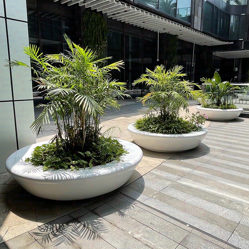 Parque de FRP paisajismo piscina de árboles cama de flores al aire libre gran piscina de plantación de árboles FRP piscina de árboles al aire libre taburetes de ocio