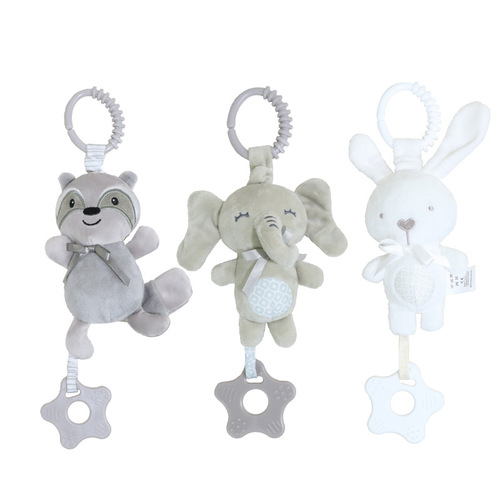 Manufacturer 0-1 year old baby stroller pendant with musical teether stroller hanging baby comfort toy wholesale