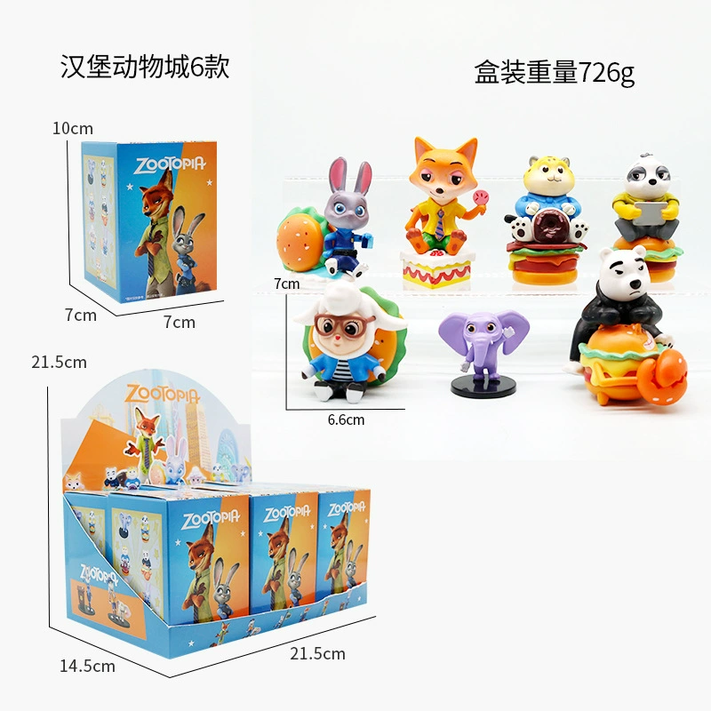 Трендовая серия Blind Box Зверополис 2 Мультфильм Аниме кукла Фигура лиса заяц тигр украшение игрушка