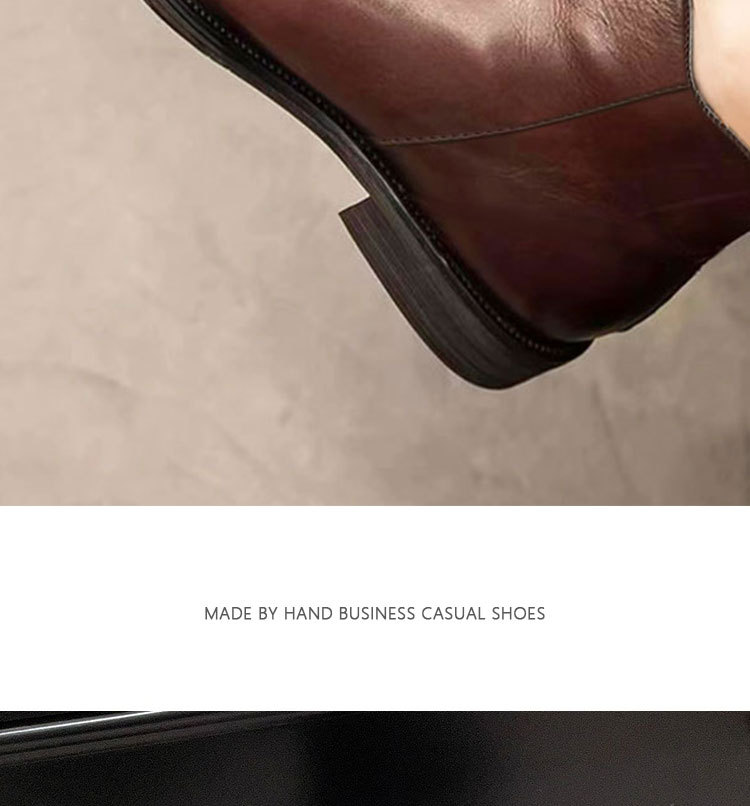 Scarpe in pelle casual da lavoro alte in pelle Stivali retrò neri Stivali alti alla moda tutto in uno da uomo britannici_voghion.com