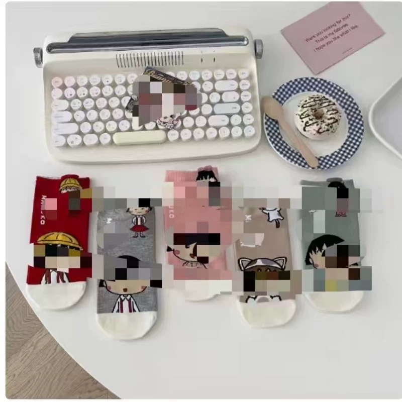 Носки-лодочки женские, милый мультяшный Pochacco-стиль, весна/осень, one size, набор 5 цветов