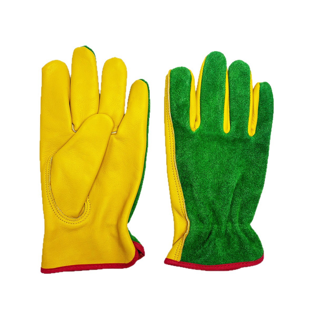 Guantes de trabajo de cuero de vaca guantes de protección de cuero de soldadura mecánica de jardín image 5