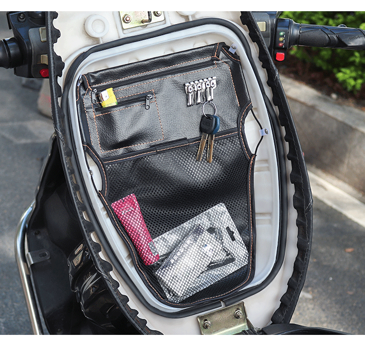 Seat bag storage pouch for electric vehicles, seat cushion storage gadget, motorcycle miscellaneous storage bag, universal storage bag for scooters