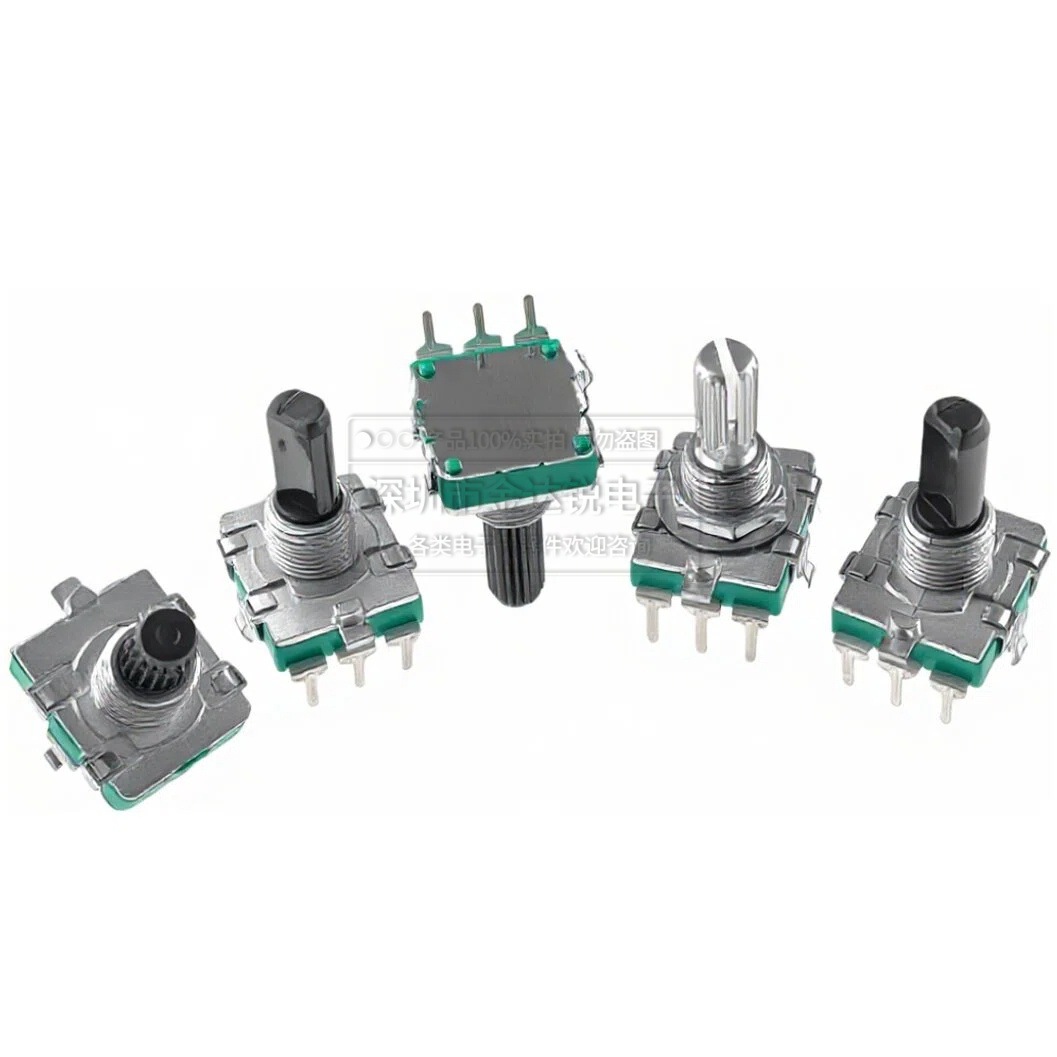 EC16旋轉編碼帶開關數字編碼器電位器五腳15MM 20MM梅花柄半軸D軸 4