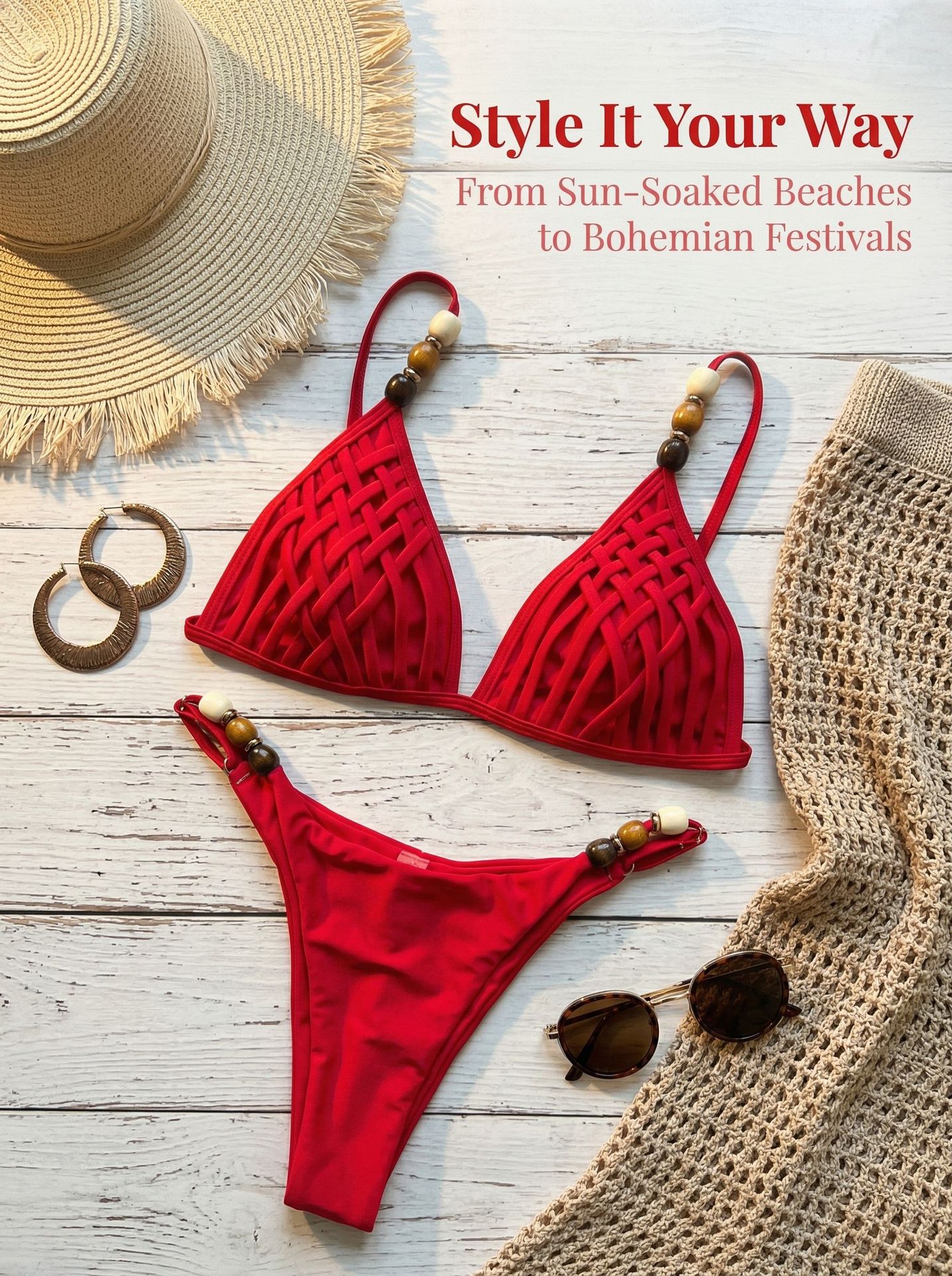Women's Bikini Set Solid Colour Two Piece Swimsuit For Women_voghion.com