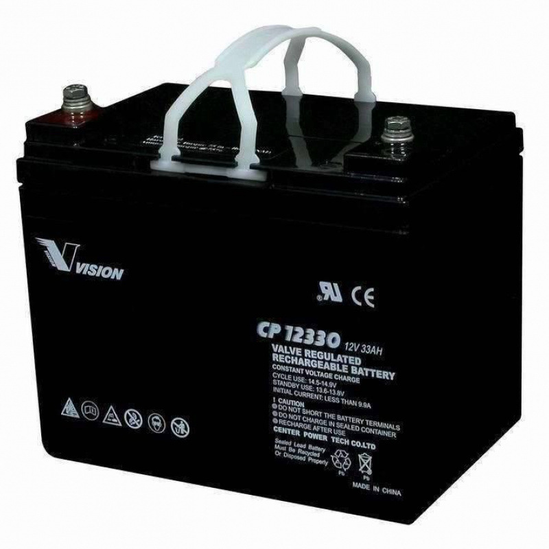 VISION蓄电池 CP12330 威神12V33AH免维护电池 应急通讯消防