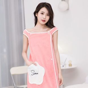 Wholesale 40.00 kg-75.00 kg Wearing Bath Towel Women's Sling Bathrobe Bath Skirt Thickened Adult Than Absorbent Chiffon Summer Wearing