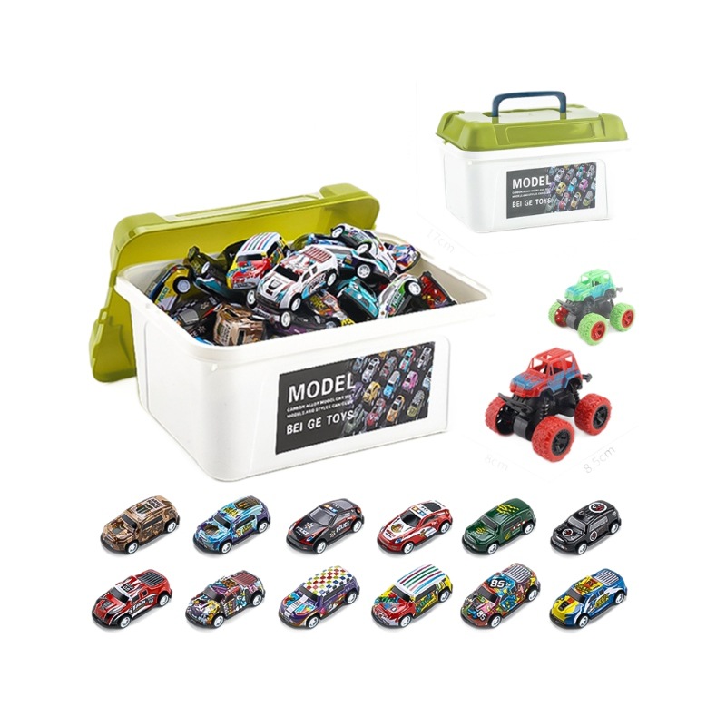 Coche de juguete infantil hoja hoja de hierro coche pequeño conjunto de aleación fábrica de coches de juguete para niños contenedores de barril