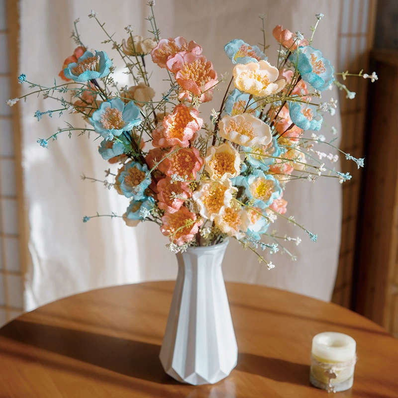 Rhododendron simulation flower and fake flower indoor living room decorative flower ornaments dining table flower swing