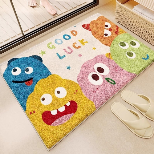 Cartoon bathroom rug imitation cashmere bath mat absorbent footer mat household toilet wear-resistant door mat one-piece dropshipping