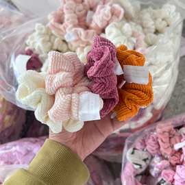 外贸高级感大号毛绒大肠发圈少女儿童新款发饰简约饰品头绳批发