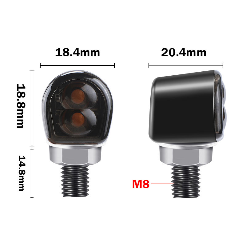 Harley motorcycle modified retro metal LED turn signal hidden finger light mini direction light 12V indicator light