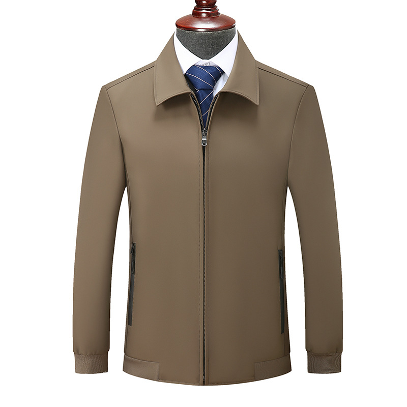 Chaqueta corta de primavera y otoño de talla extra grande Chaqueta de solapa informal para papá de negocios para hombres Chaqueta simple y versátil