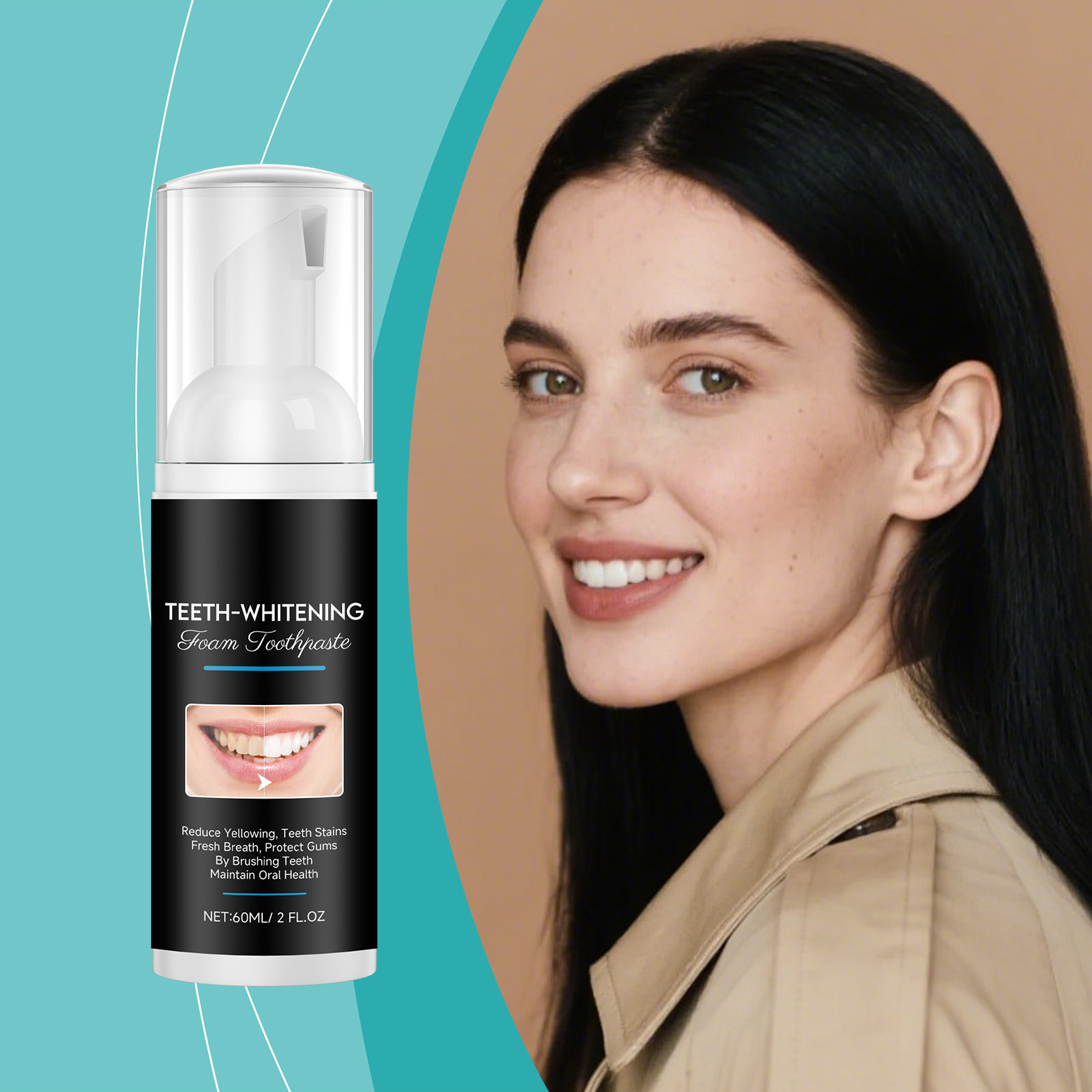 洁牙泡沫牙膏 亮泽牙齿清洁慕斯口腔洁净清新口气牙龈护理牙膏