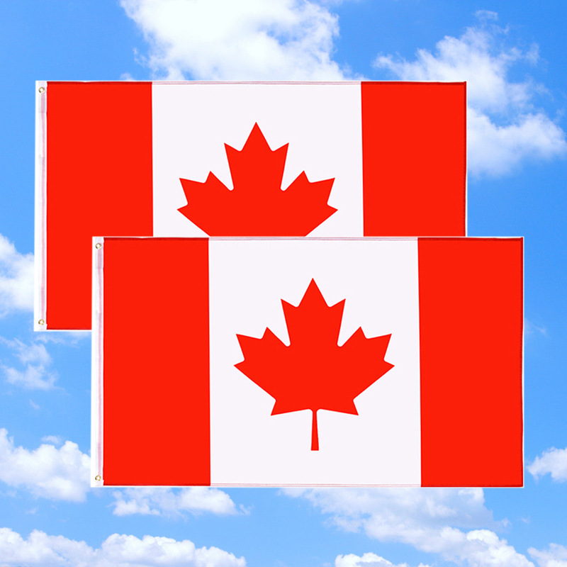 2026 Copa del Mundo transfronteriza Canadá bandera de hoja de arce canadiense 90X150cm bandera decorativa impermeable