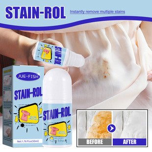 Jue Fish Portable Water-Free Laundry Roller Ball to Remove Oil Stains, Coffee Stains, Makeup Stains, White Clothes Stain Remover
