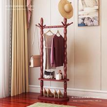 欧式实木衣帽架落地一体立式衣架卧室挂衣架门厅客厅现代衣服架子