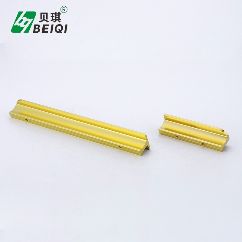 Factory Direct Supply Modern Minimalist Aluminum Door Handles for Wardrobes, TV Cabinets, Kitchen Cabinets, Black Furniture Hardware Pulls