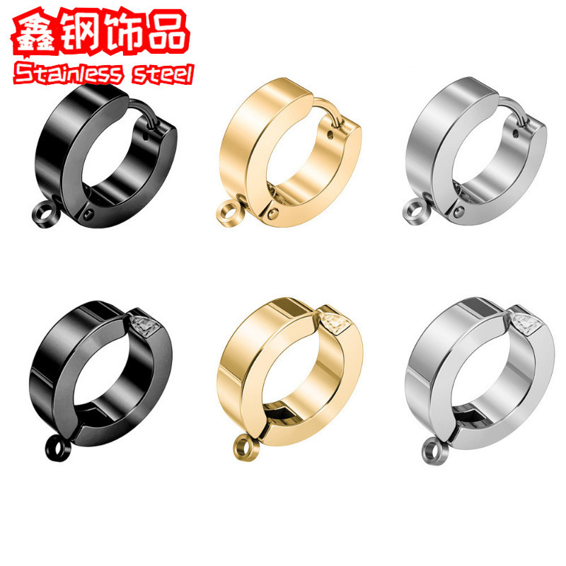 Stainless Steel Non-Pierced Ear Clips, Ear Buckles, Hanging Accessories, Hot-Selling Korean Style Personalized Men's and Women's Ear Clips, Titanium Steel Earrings Jewelry