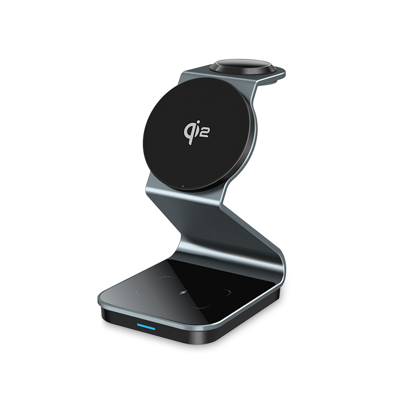 Cargador inalámbrico magnético qi2 al por mayor de fábrica adecuado para la personalización de la base de carga inalámbrica tres en uno de Apple 15W